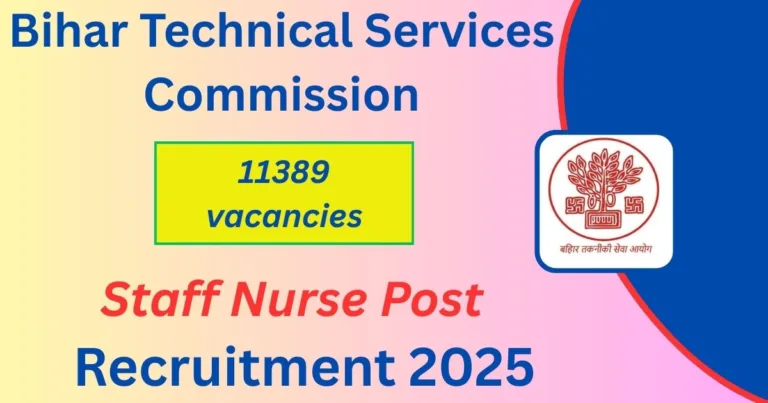 Bihar TSC Online Recruitment 2025 - Apply For 11389 Vacancies Staff Nurse Posts