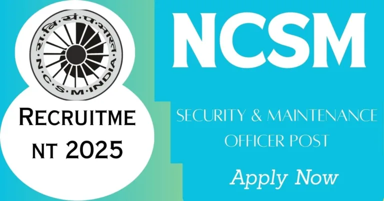 NCSM Security & Maintenance Officer Post