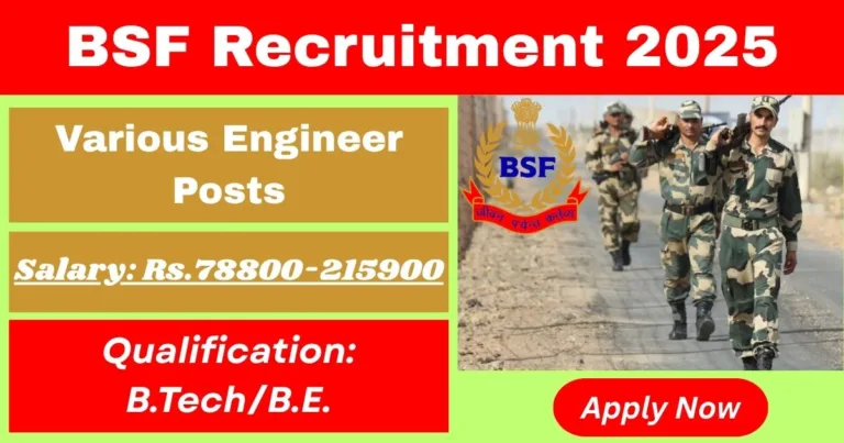 BSF Online Recruitment 2025 For Deputy Chief Engineer and Senior Aircraft Maintenance Engineer posts - Check Now