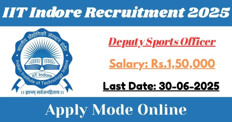 Indore IIT Online Recruitment 2025 For Deputy Sports Officer Post Apply By 30 June
