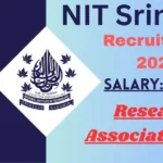 Srinagar NIT Offline Recruitment 2025 For Research Associate I posts - Apply Before 25 June