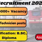 RRB Online Recruitment 2025 For 6180 Technician posts - Check It Now