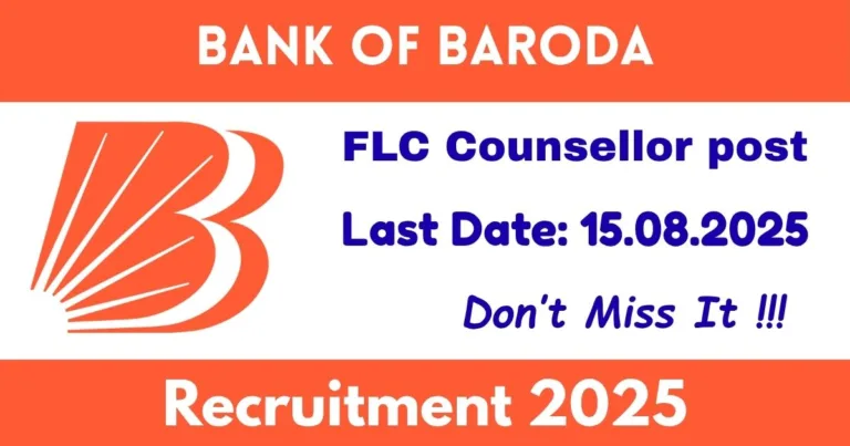 Bank of Baroda Offline Recruitment 2025 For FLC Counsellor post - Check Now