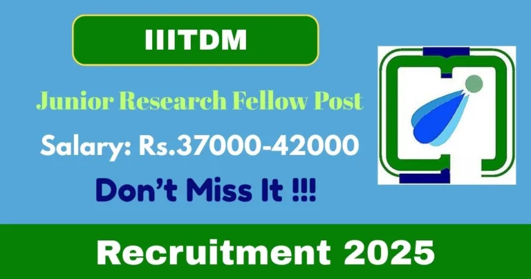 Jabalpur IITDM Recruitment 2025 For Junior Research Fellow Post - Offline Notification Out