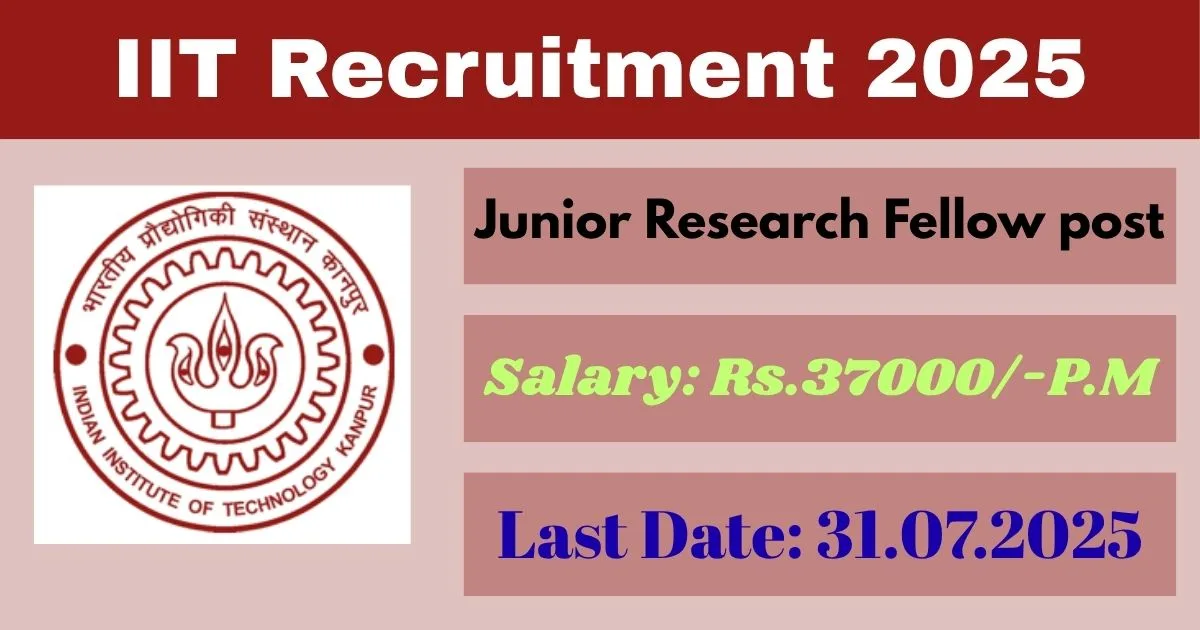 Kanpur IIT Recruitment 2025 For Junior Research Fellow post - Offline Notification Out