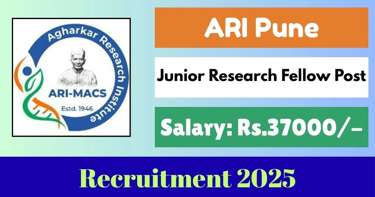 ARI Online Recruitment 2025 For Junior Research Fellow Post - Apply Now