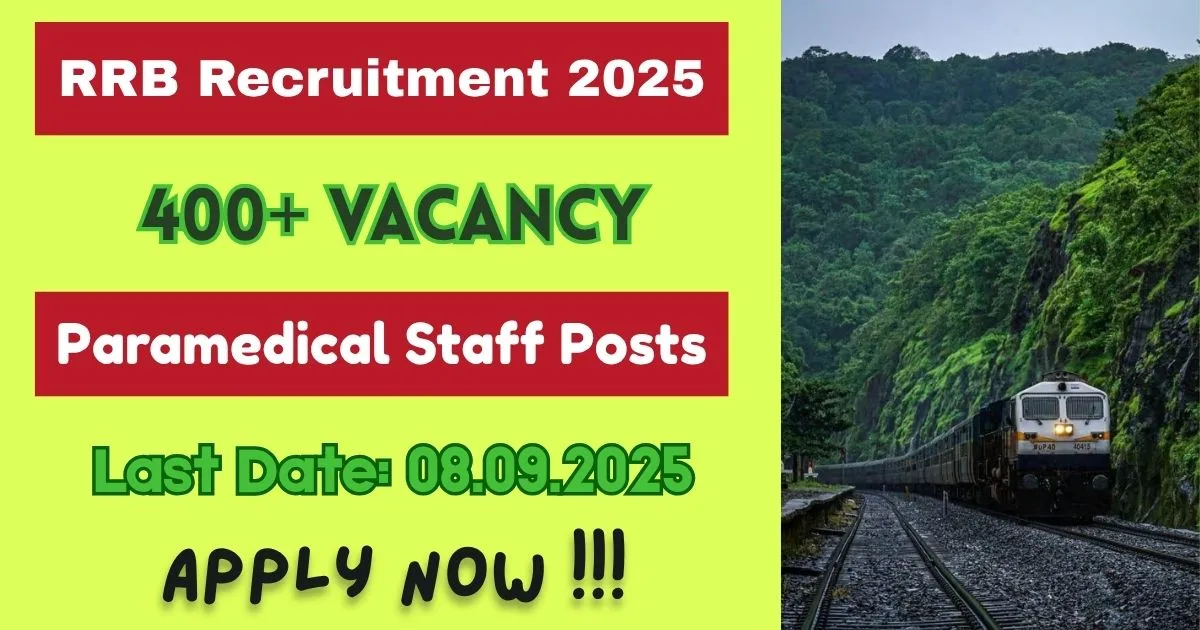 RRB PS Online Recruitment 2025 For 434 Paramedical Staff Post - Big Opportunity