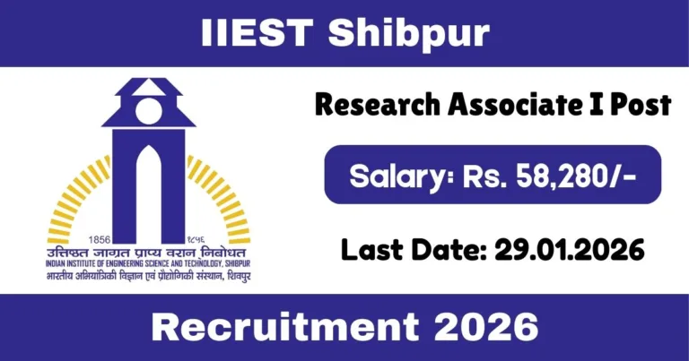 IIEST Shibpur Offline Recruitment 2026 For Research Associate I Post - Check Now