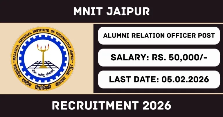 MNIT Jaipur Online Recruitment 2026 For Alumni Relation Officer Post - Notification Out